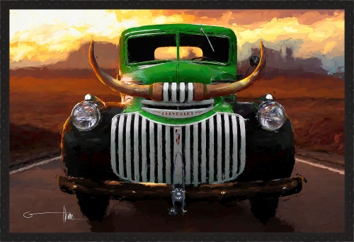 GARLAND FLOWERS 22.5X26.5 FRAMED CANVAS:"OVERSTEER"