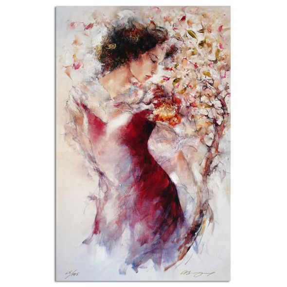 Gary Benfield Limited Edition 20 x 13.5 Gold Leaf Mixed Media Canvas:"Flora"