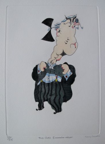 Gary Craven Hand Signed Limited Edition Etching:"The Cross Examination"