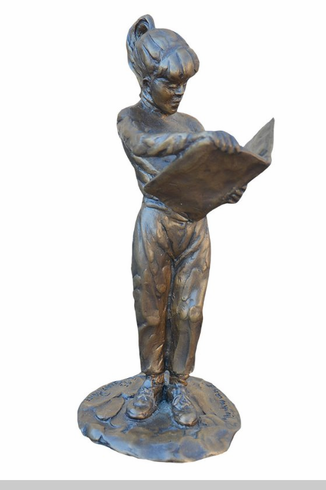 Gary Lee Price Fine Art Bronze Sculpture:"Bookworm 2 (Female)"