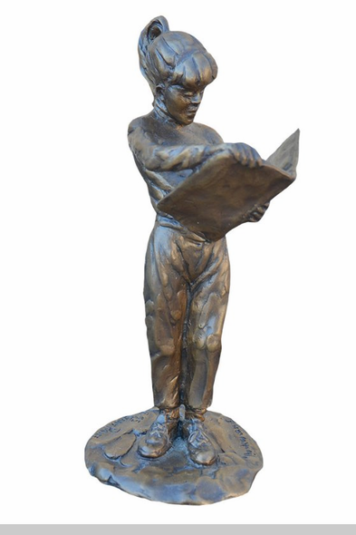 Gary Lee Price Fine Art Bronze Sculpture:"Bookworm 2 (Female)"