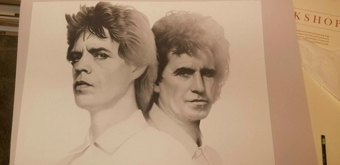 Gary Saderup Signed Limited Edition  Signed Lithograph: "Mick Jagger & Keith Richards."