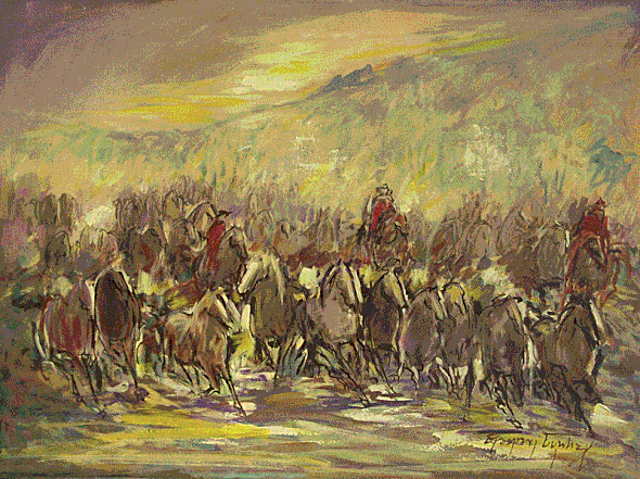 Gaspar Cunha Open Edition Giclee on Canvas:"Horses II"