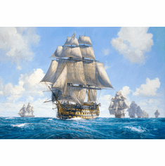 Geoff Hunt Artist Signed & Numbered Limited Edition Canvas Giclee:"Victory on the Atlantic Chase"