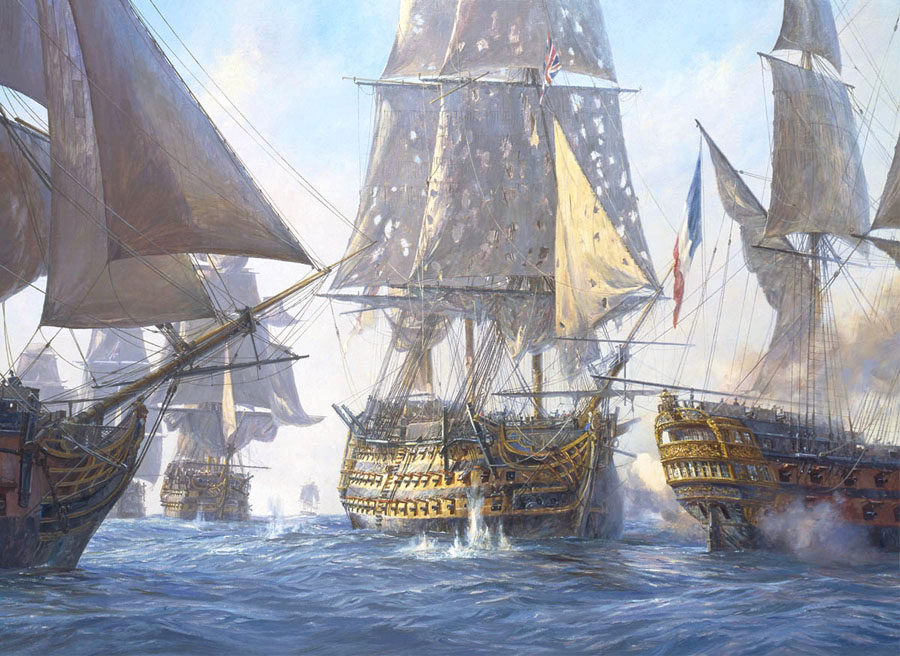 Geoff Hunt Hand Signed and Numbered Limited Edition Canvas Giclee:"Victory Breaks the Enemy Line"