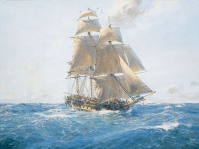 Geoff Hunt Handsigned and Numbered Limited Edition Canvas Giclee :"HMS Surprise on the Far Side of the World"