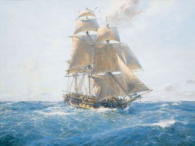 Geoff Hunt Handsigned and Numbered Limited Edition Canvas Giclee :"HMS Surprise on the Far Side of the World"
