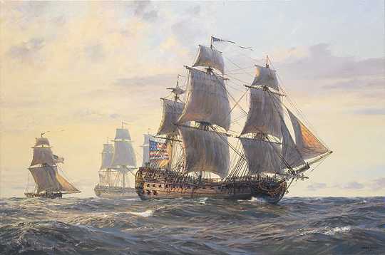 Geoff Hunt Handsigned and Numbered Limited Edition Print:"The Bonhomme Richard"