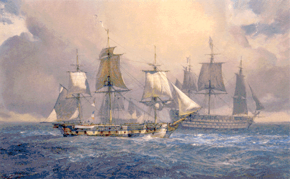 Geoff Hunt Handsigned and Numbered Limted Edition Print:"Dispatches for Admiral Thornton"