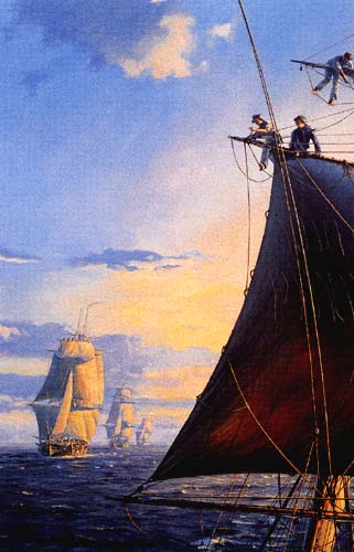 Geoff Hunt Handsigned and Numbered Limted Edition Print:"The Mauritius Command"