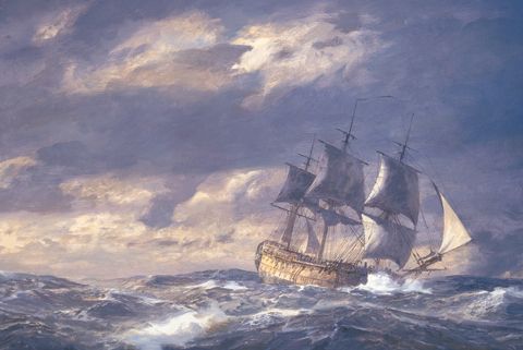 Geoff Hunt Handsigned & Numbered Limited Edition Giclee on Paper:"Quarterdeck"