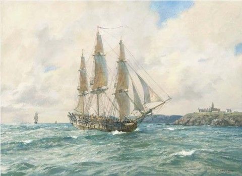 Geoff Hunt Handsigned & Numbered Limited Edition Print:"Enemy Coast - HMS Hotspur"