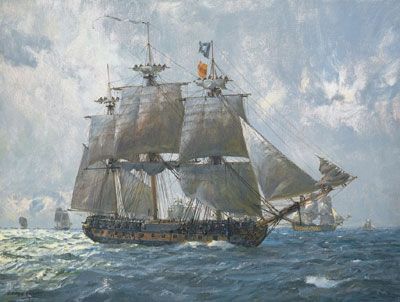 Geoff Hunt Handsigned & Numbered Limited Edition Print:"HMS Euryalus"