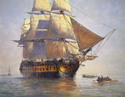 Geoff Hunt Handsigned & Numbered Limited Edition Print:"HMS Temeraire"