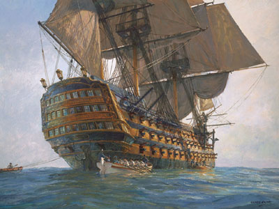 Geoff Hunt Handsigned & Numbered Limited Edition Print:"HMS Victory "
