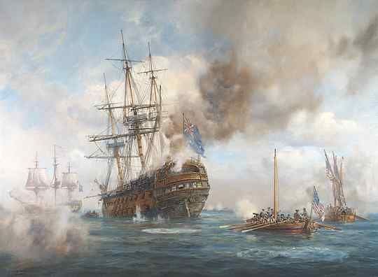 Geoff Hunt Limited Edition Print:"H.M.S. Augusta: Philadelphia 1777"