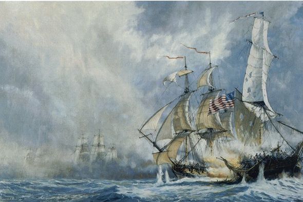 Geoffrey Huband Hand Signed and Numbered Limited Edition Lithograph "Sloop of War "