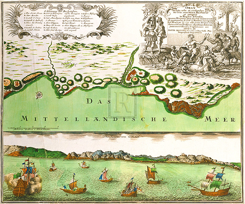 Georg Matthaus Seutter Hand Numbered Limited Edition Print on Paper :"Oran, 1740"