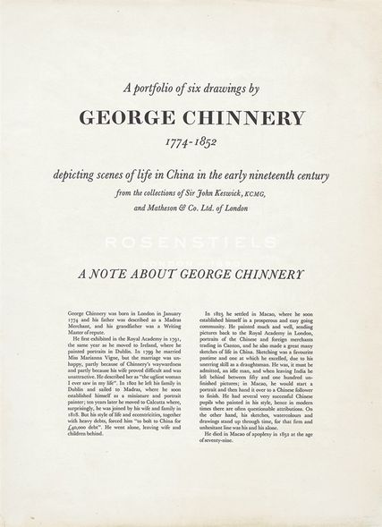 George Chinnery Hand Numbered Limited Edition Print on Paper :"Chinnery VII"