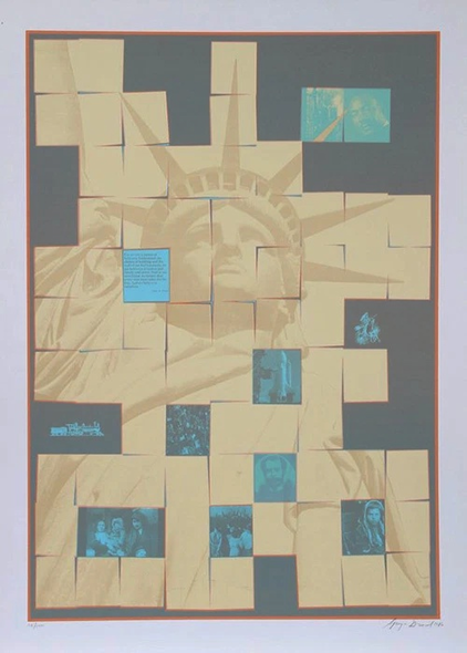 GEORGE DREXEL Artist Signed Limited Edition Hand-pulled Serigraph on Paper: "STATUE of LIBERTY"