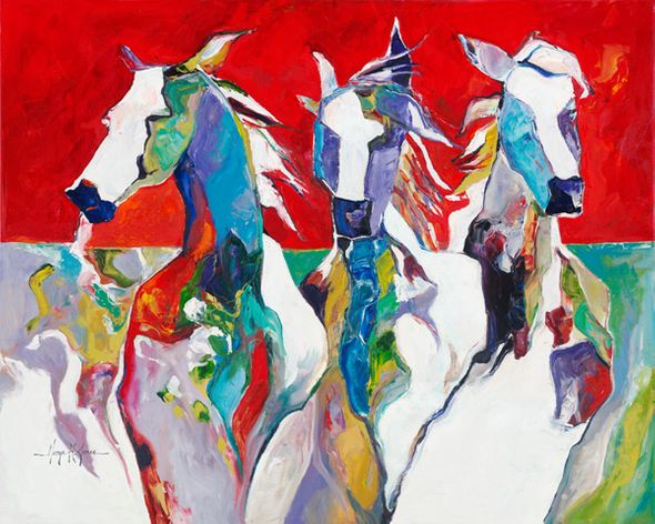 George Jones 40 x 50 Open Edition Giclee on Canvas:"Three's A Crowd"