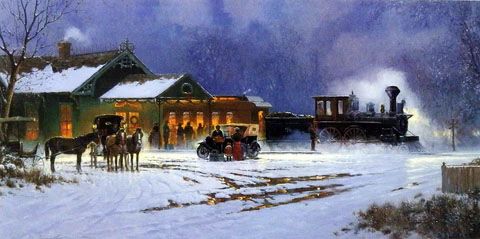 George Kovach Print-Signed and Numbered:"Home for the Holidays"