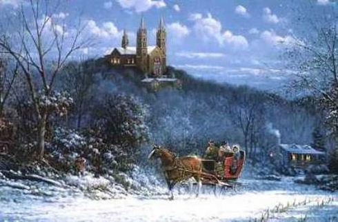 George Kovach Signed and Numbered Limited Edition  Lithograph: "Return From Holy Hill"