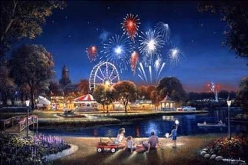 George Kovach Signed and Numbered Limited Edition Lithograph: "Star Spangle Night" George Kovach Signed and Numbered Limited Edition Lithograph: "Star Spangle Night"