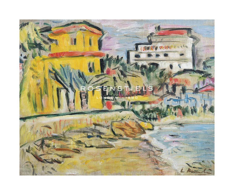 George Leslie Hunter Hand Numbered Limited Edition Print on Paper :"Mediterranean Town"