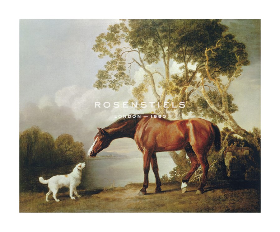 George Stubbs Hand Numbered Limited Edition Print on Paper :"Bay Horse and White Dog"