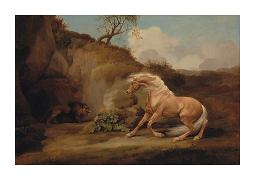 George Stubbs Hand Numbered Limited Edition Print on Paper :"Horse Frightened by a Lion"