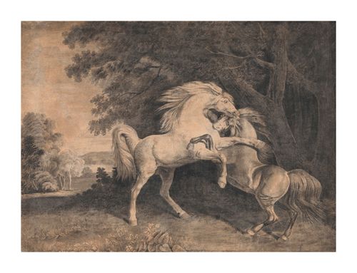 George Stubbs Hand Numbered Limited Edition Print on Paper :"Horses Fighting"