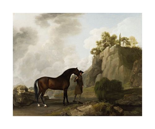 George Stubbs Hand Numbered Limited Edition Print on Paper :"The Marquess of Rockingham's Arabian Stallion (led by a Groom at Creswell Crags)"