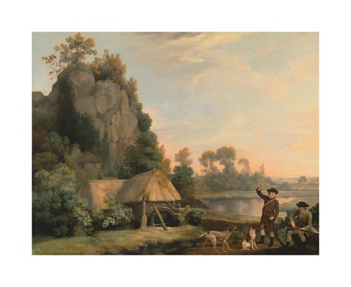 George Stubbs Hand Numbered Limited Edition Print on Paper :"Two Gentlemen Going a Shooting, with a View of Creswell Crags, Taken on the Spot"