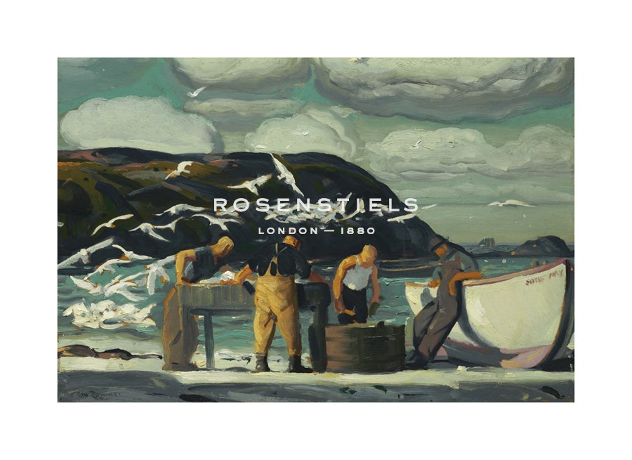 George Wesley Bellows Hand Numbered Limited Edition Print on Paper :"Cleaning Fish"