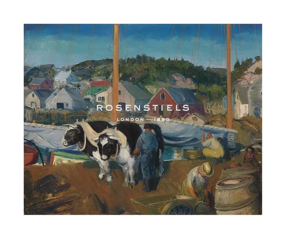 George Wesley Bellows Hand Numbered Limited Edition Print on Paper :"Ox Team, Wharf at Matinicus"