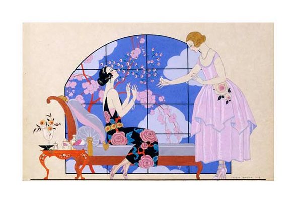Georges Barbier Fine Art Open Edition Giclée:"Two Ladies in a Salon"