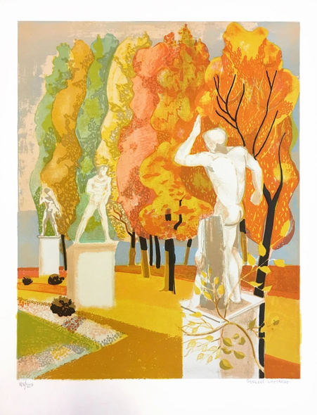 Georges Lambert Artist Signed Limited Edition Lithograph: "STATUES"