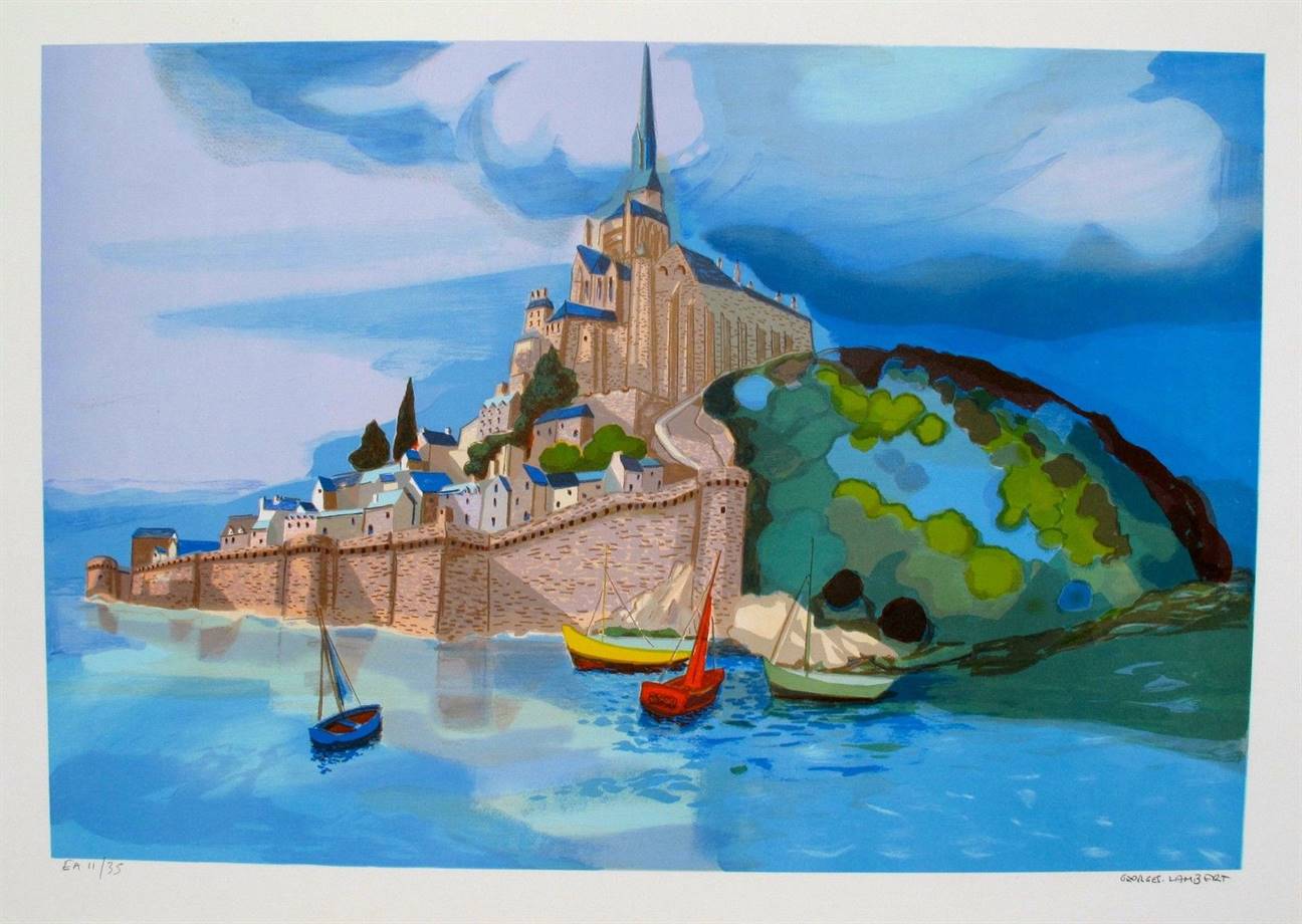 Georges Lambert Limited Edition Hand Signed Lithograph:"La Cathedaralle"