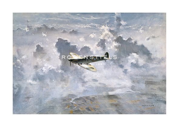 Gerald Coulson Hand Numbered Limited Edition Print on Paper :"Lone Spitfire"
