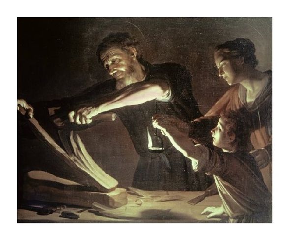 Gerrit Van Honthorst Fine Art Open Edition Gicl&eacute;e:"Holy Family in the Carpentry Shop"