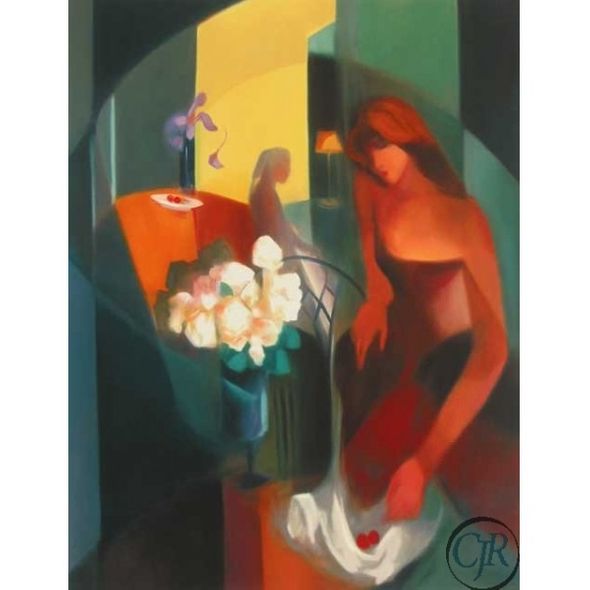 Gholam Yunessi Glicee on Paper; Hand Signed and Numbered: "Etude Des Fleurs Blanc"