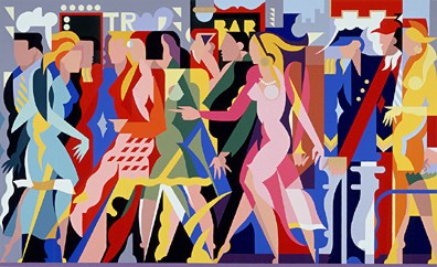 Giancarlo Impiglia Limited Edition Serigraph on Paper: " The Crowd "