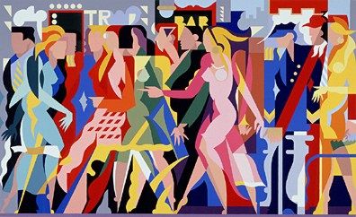 Giancarlo Impiglia Limited Edition Serigraph on Paper: " The Crowd "