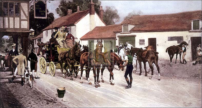 Gilbert Wright Artist Hand Colored Copper Plate Printed Atelier Print:"A Fresh Team"