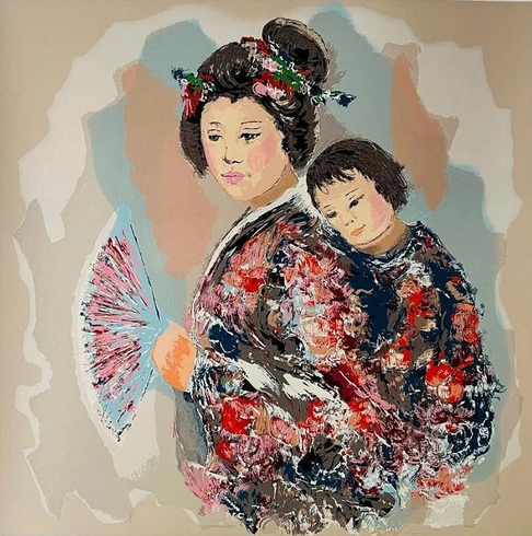 Gilda Rindom Signed Limited Edition Print on Paper: "Mother And Daugther" Gilda Rindom Signed Limited Edition Print on Paper: "Mother And Daugther"