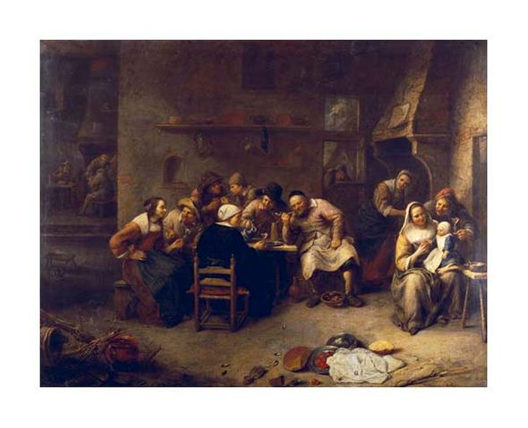 Gillis Van Tilborch Fine Art Open Edition Gicl&eacute;e:"Peasants Drinking and Smoking in an Inn"
