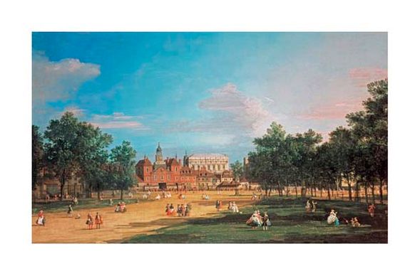 Giovanni Antonio Canal Fine Art Open Edition Gicl&eacute;e:"London: The Old Horse Guards and the Banqueting Hall"