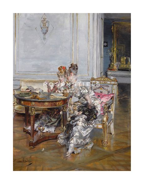 Giovanni Boldini Hand Numbered Limited Edition Print on Paper :"Confidences"