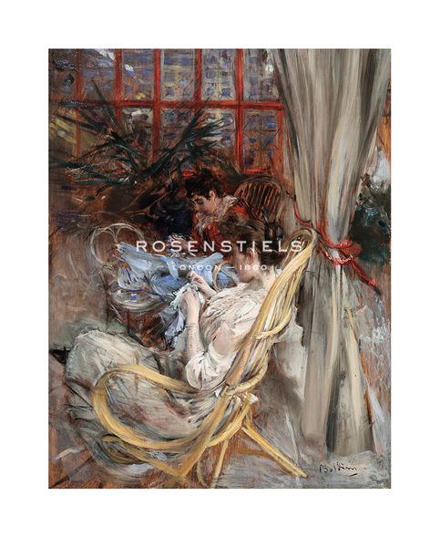 Giovanni Boldini Hand Numbered Limited Edition Print on Paper :"Two Women Sewing"